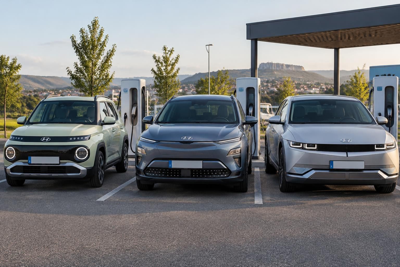 comparez les hyundai électriques ioniq, kona et inster : modèles, autonomie, prix et différences pour choisir celle qui vous convient.